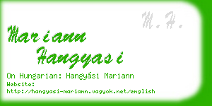 mariann hangyasi business card